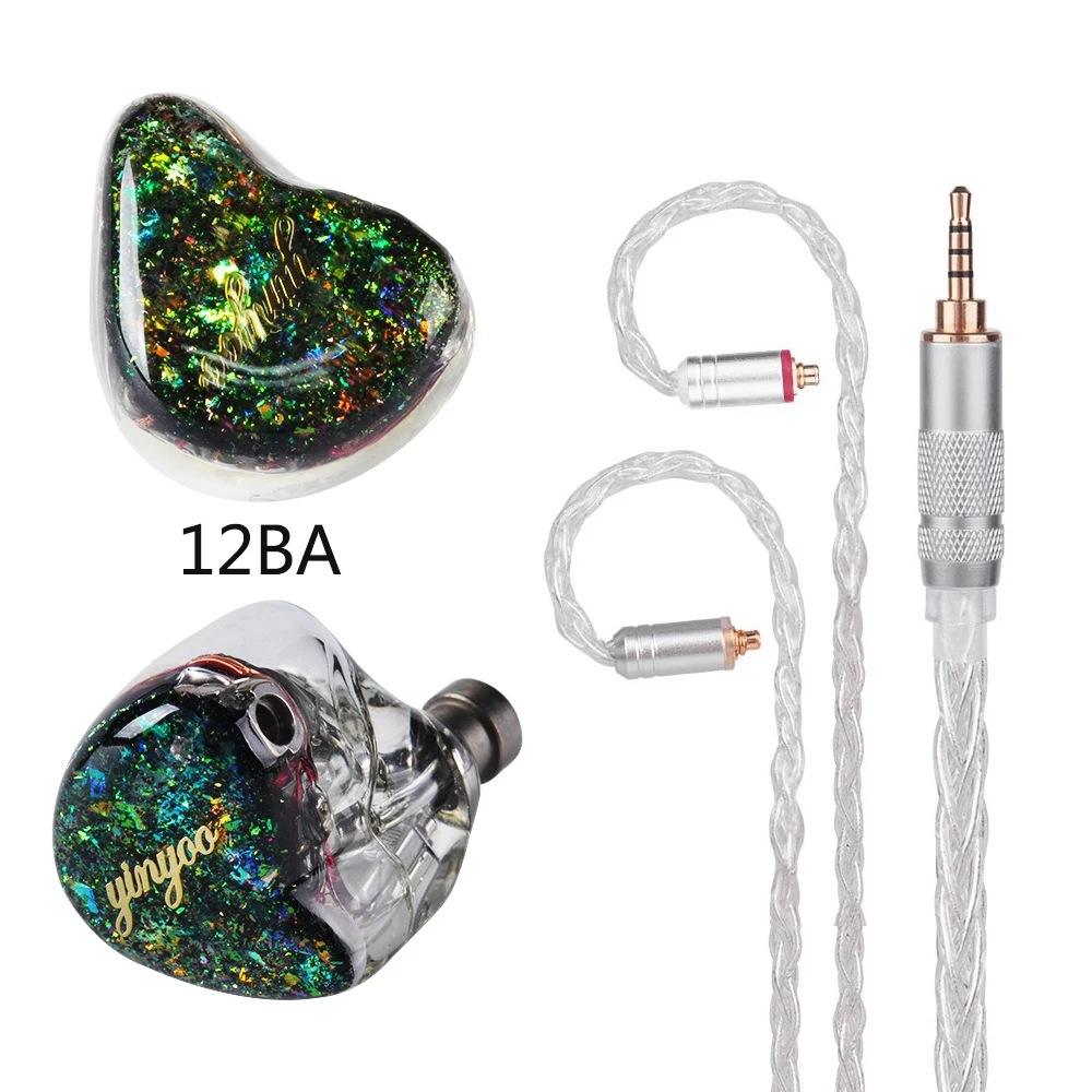 

Yinyoo HQ12 12BA in Ear Earphone Custom Made Balanced Armature Around Ear Earphones With MMCX Same As QDC Shell Headset Earbuds