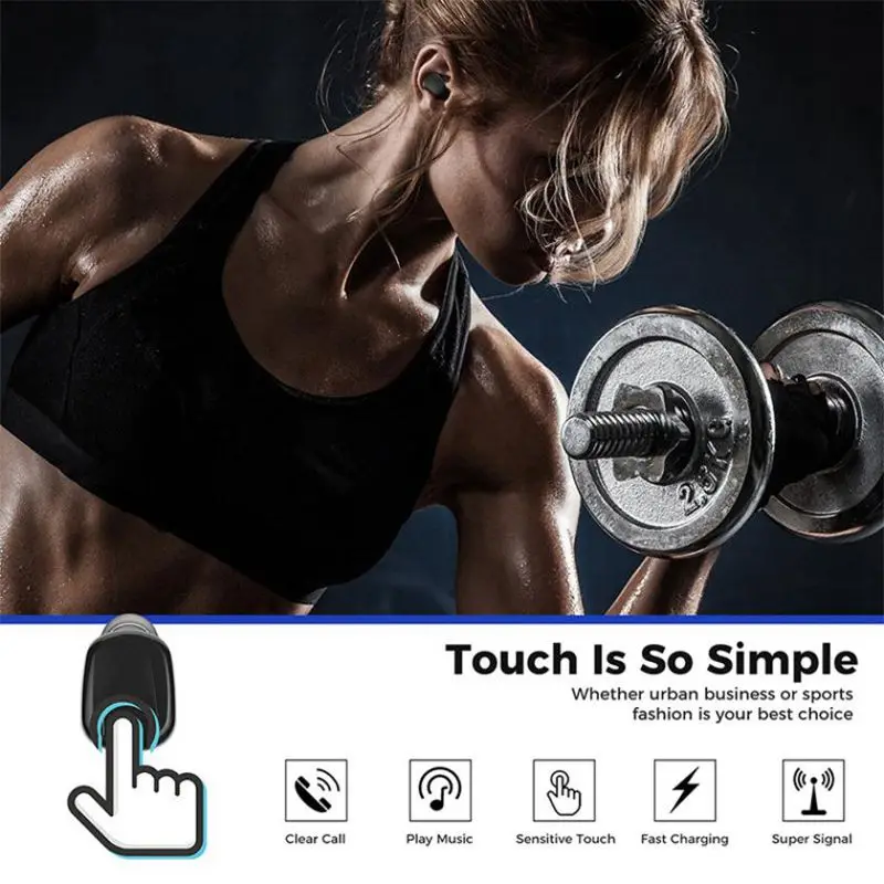 

Wireless Earbuds Ball Shape Charging Built-in Press Mic Bluetooth Headsets