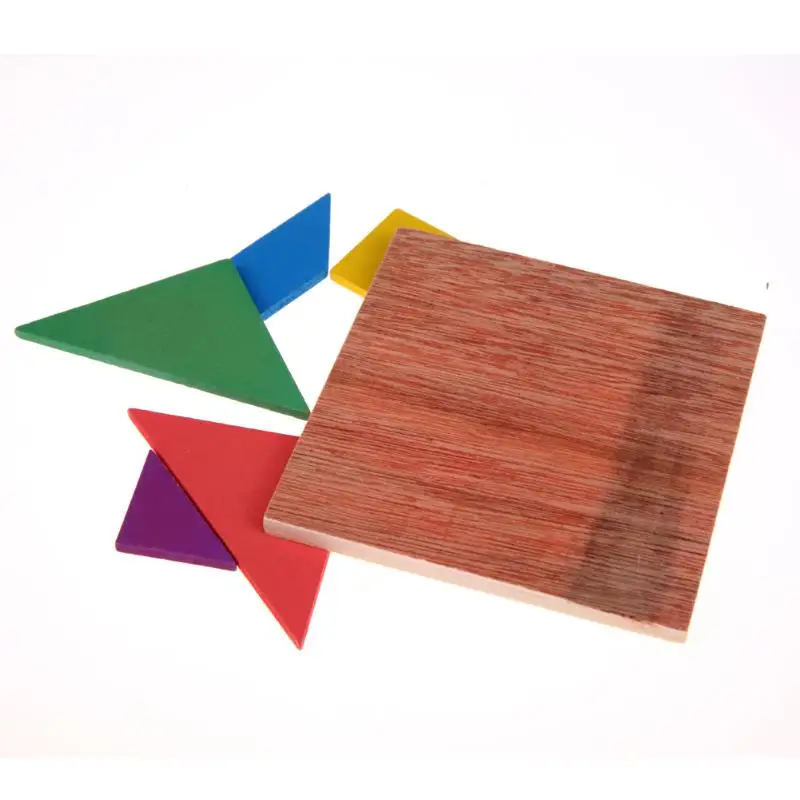 Деревянный Tangram головоломка 3D деревянная развивающая детская игрушка цветная
