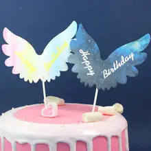 В форме крыла пики для торта 4 шт. Новинка пики для капкейков Рождество День Святого Валентина Крылья Ангела украшения для кексов