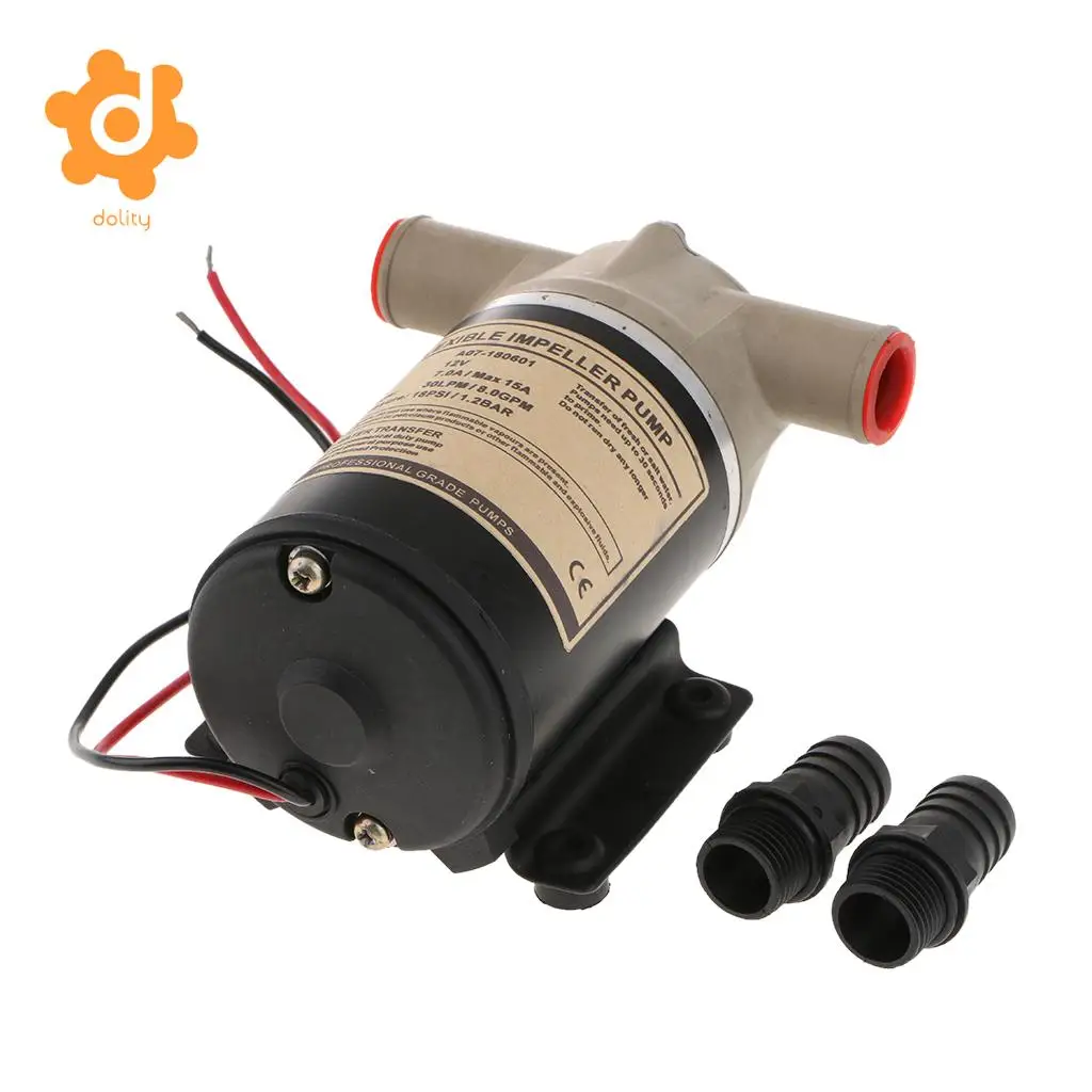 12V 8 GPM 30 LPM Self Priming Centrifugal Impeller Bilge Pump Marine RV 