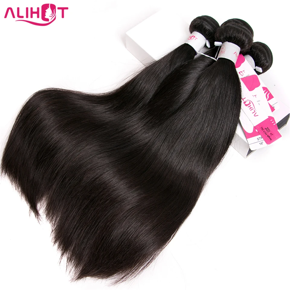 

Ali Hot Human Hair Bundles Peruvian Straight Hair Extension Non Remy Hair Weave Bundles Natural Color 4 Bundles Straight Hair