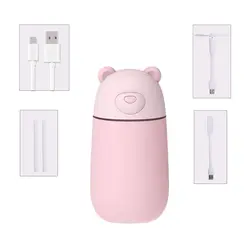 Портативный милый медведь Форма увлажнитель с USB вентилятор USB 3-в-1 мини домашний увлажнителей рабочего стола лучший подарок для Спальня