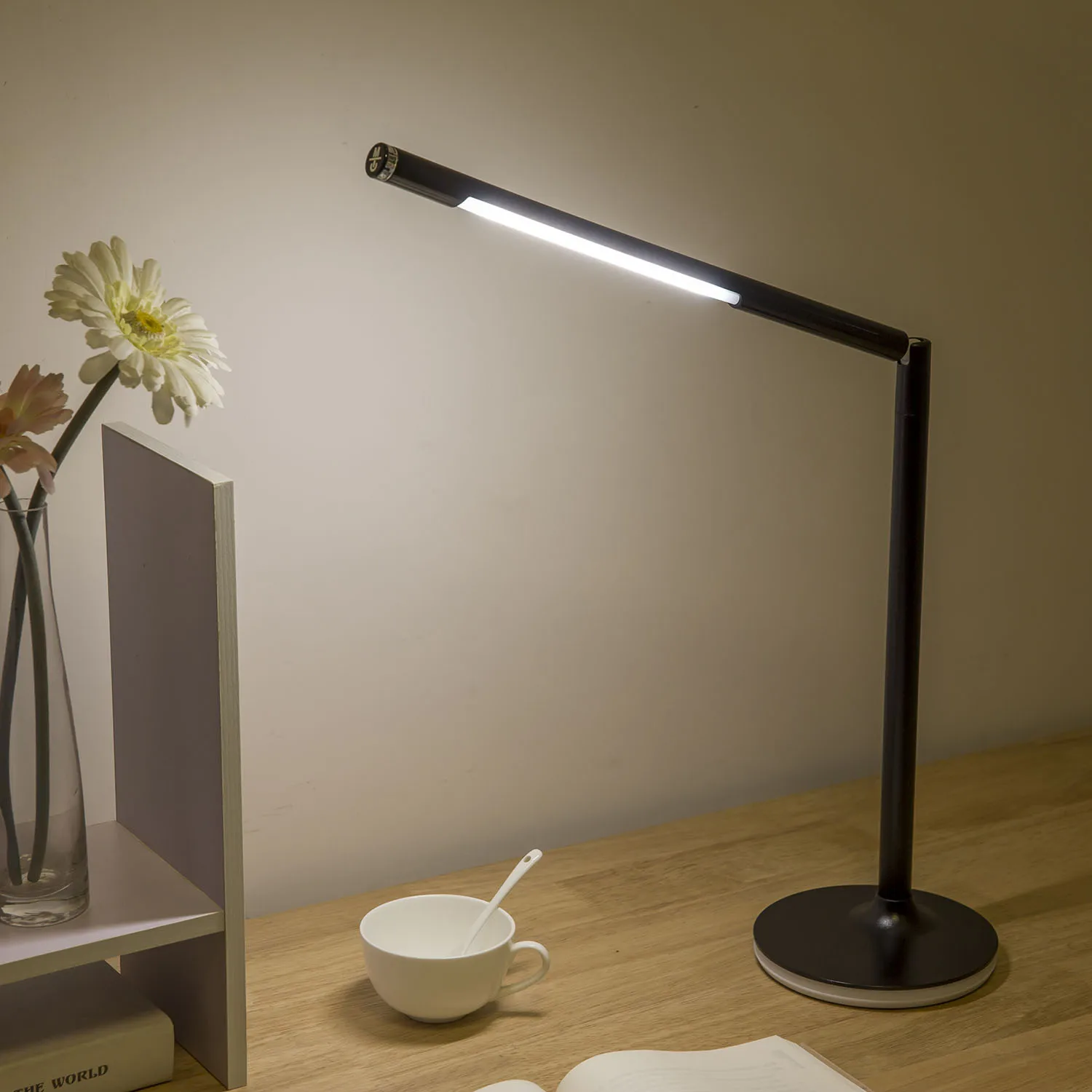 LED Desk Lamp with USB Charging Port, Eye Care Dimmable Lamp 3 Color