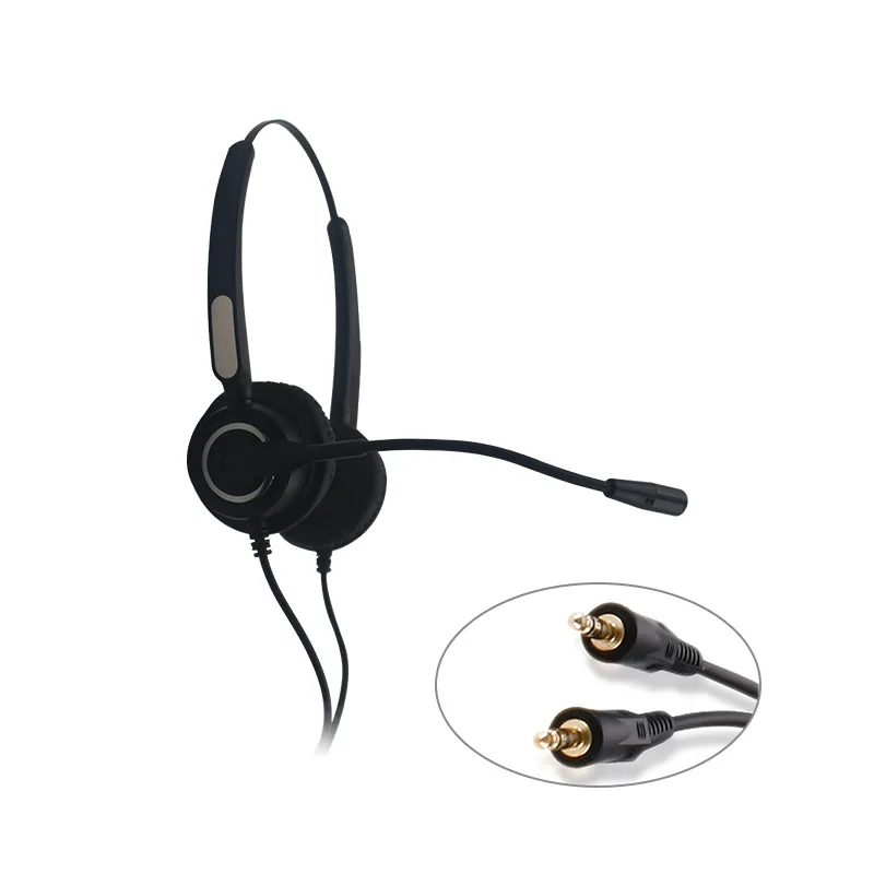 

CLAITE 3.5mm/ RJ11 Dual Ear Headphone Noise Reduction Call Center Business Headphone Wired Customer Service Headset with Mic