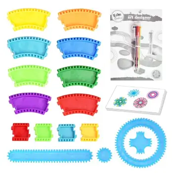

2019 New 19pcs Drawing Toy Set Creative Design Painting Learning Kids Toy for kids Spiral Rail frame drawing Toy