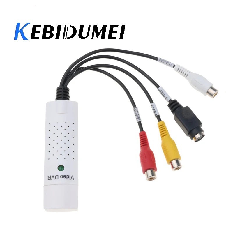 

Kebidumei New USB Video Capture Device USB 2.0 Easy to Cap Video TV DVD VHS DVR Audio Video Capture Card for Win7/8/10/XP/Vista