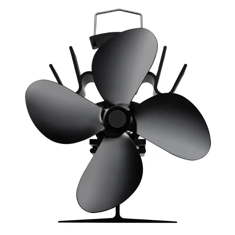 

4 Blades Heat Drive Stove Fan Wood Log Burner Fireplace Warm Stove Top Fan