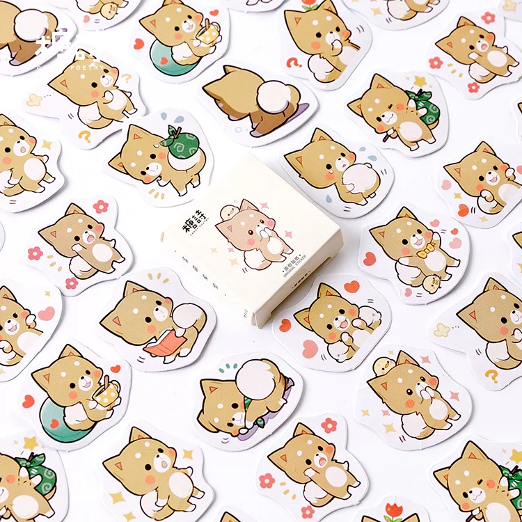 

45Pcs Lovely Bear Stickers Cartoon Sticker Set Planner Cardmaking Craft BUJO