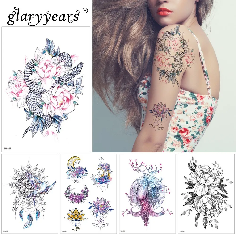 Временная татуировка glaryyears 1 лист наклейка горячая поддельная птица