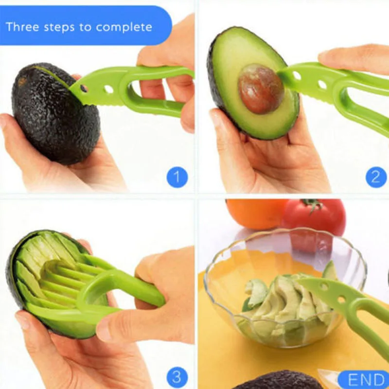 

Brand New Style Multifunctional 3 in 1 Avocado Cutter Slicer Peeler Scoop Slices Kitchen Tool Pulp separator