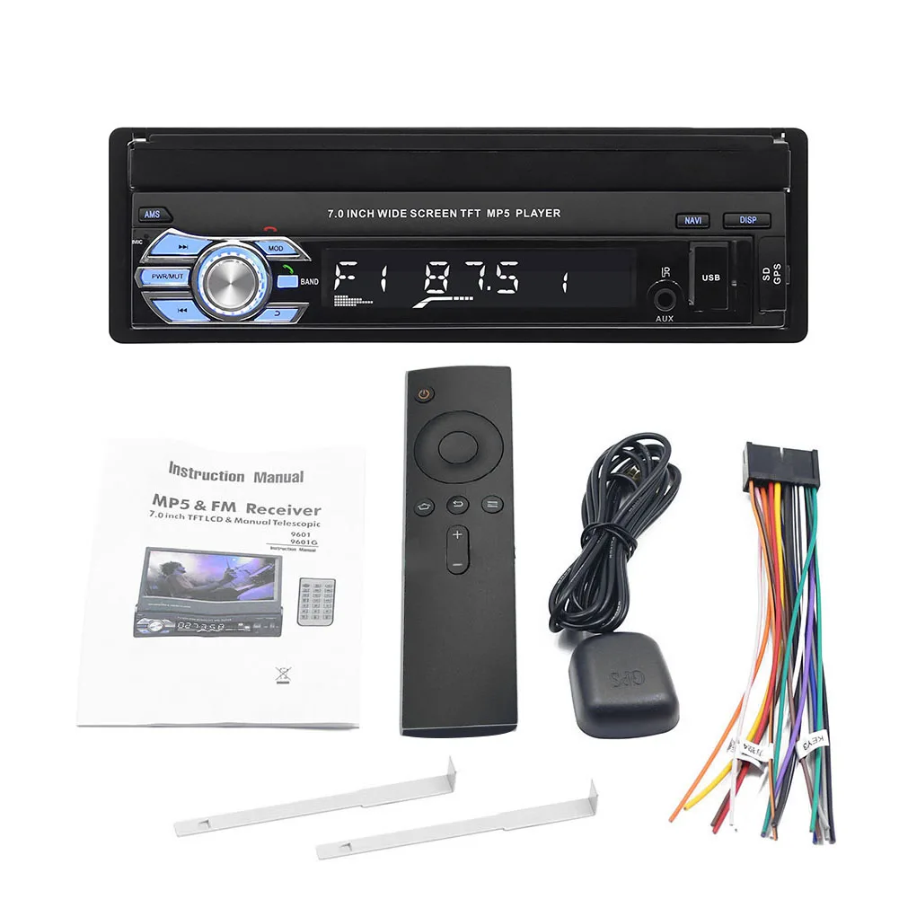 

Universal 1 Din Car Multimedia Player Auto Car Audio Stereo FM Radio Gps Navigation Bluetooth 7 Inch HD Retractable Autoradio