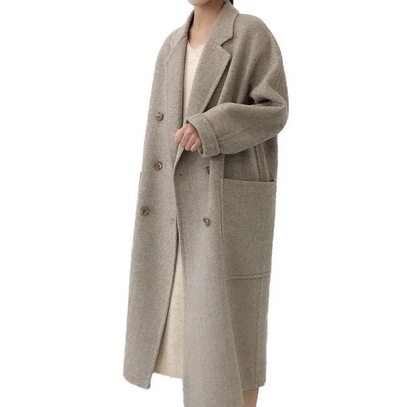 

Winter Woman Jacket Coat Female 2018 Long Thick Double-Faced Woolen Windbreaker Women Thin Overcoat Cashmere Coats Femme Mujer