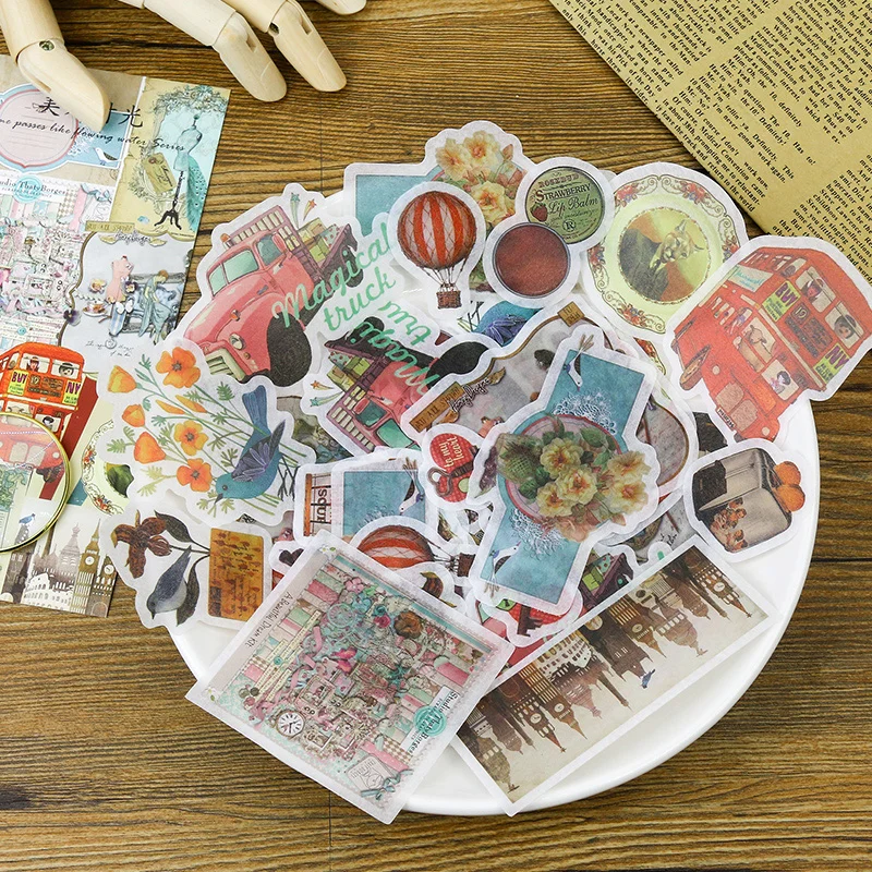 

Washi Sticker Bag Hand Account Like Water Year Tree Forest Animal Character Hand Account Diy Retro And Paper Stickers 4 Style