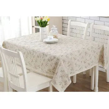 

Flower Rectangular Table Cloth Cotton Linen Lace Tablecloth Dining Table Cover Kitchen Home Textile Home Decor