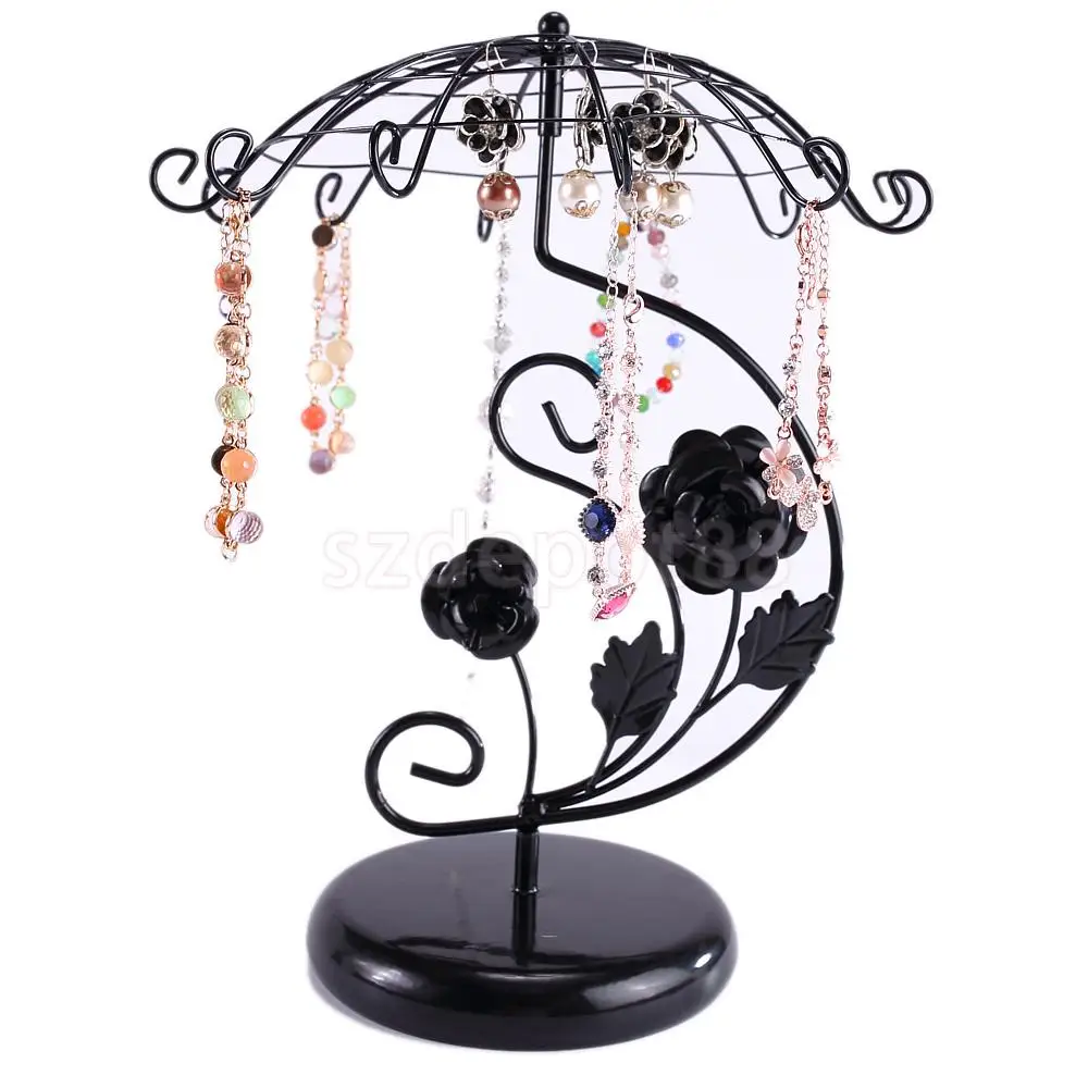  Black/White Vogue Umbrella Earring Necklace Bracelet Jewelry Display Holder Show Rack Stand Organiz