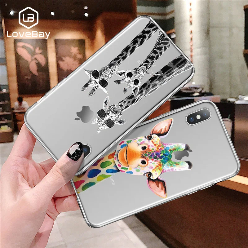 Lovebay чехол для телефона iPhone 6 6s 7 8 Plus X XR XS Max 5 5S SE Модный милый мультяшный жираф