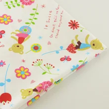 Белый маленький медведь дизайн хлопок ткань саржа ткани постельные принадлежности Скрапбукинг Украшение с помощью квилтинга лоскутное домашнее текстильное изделие Telas