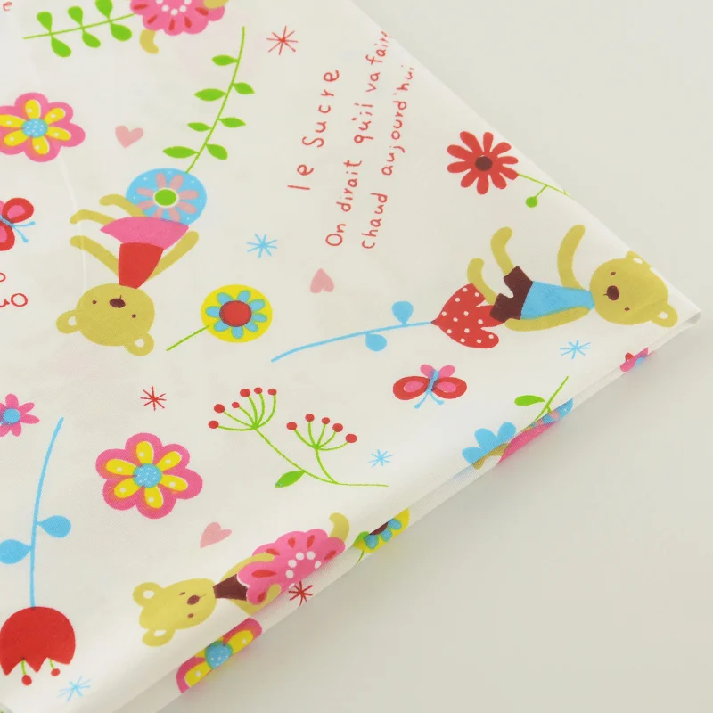 White Little Bear Designs 100% Cotton Fabric Twill Tissue Bedding Scrapbooking Decoration Quilting Patchwork Home Textile Telas | Дом и сад