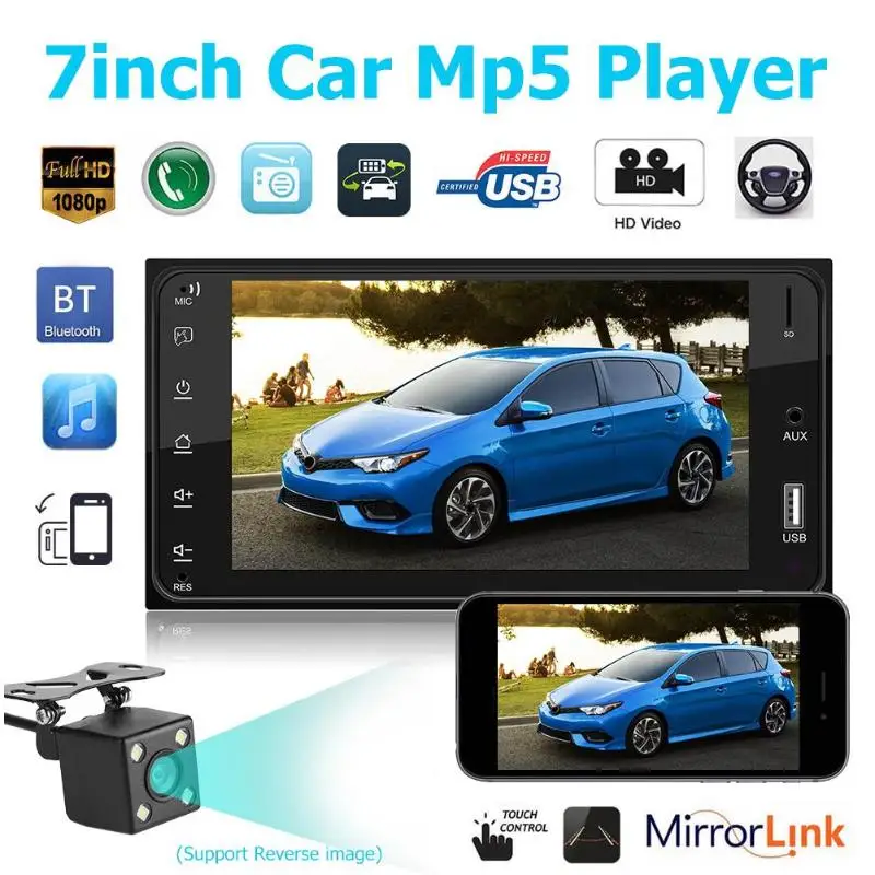 

VODOOL 2 Din 7" Touch Screen HD Car Radio Stereo MP5 Player FM AUX USB Bluetooth Autoradio Multimedia Player For Toyota Corolla