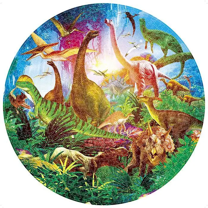 

1000 Pieces Puzzle Toy 45*45CM/67.5*67.5CM Colorful Rainbow Round Geometrical Jigsaw Puzzle Toys for Adult or Kids