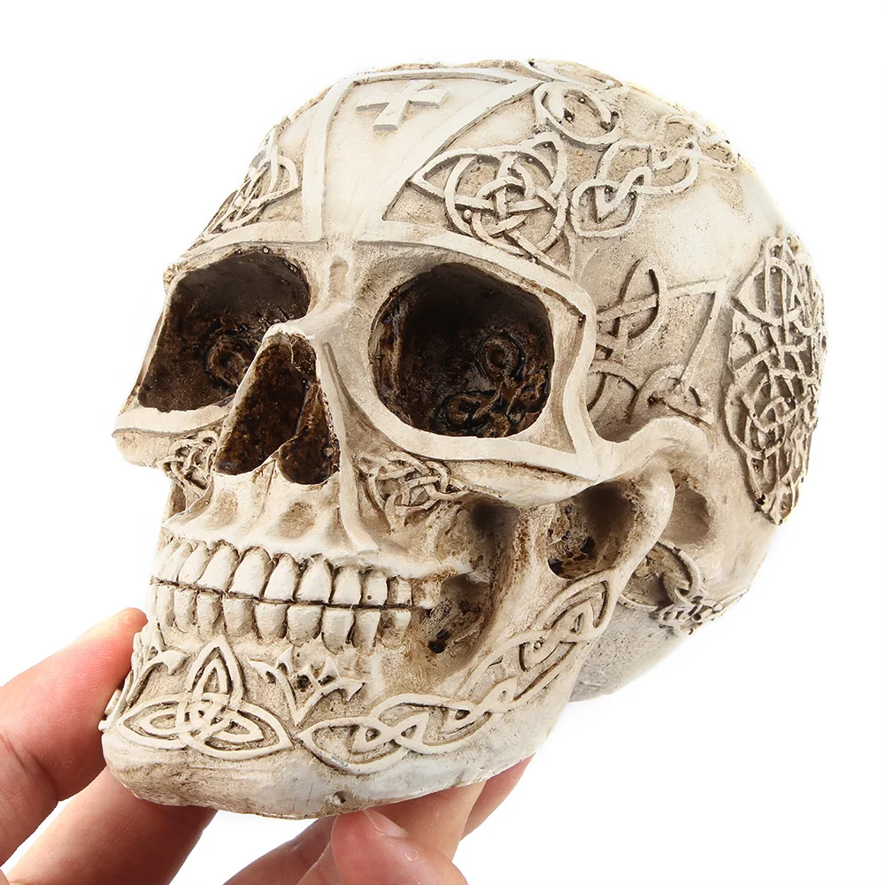 Office Decoration Skeleton Human Head Skull Halloween Statue Resin Model Home