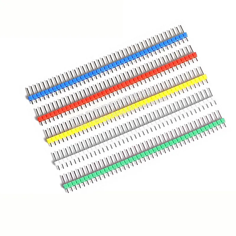 10 шт./лот 2,54 мм 40 Pin 1x40 однорядные штекерные штыревые коннекторы полосы и перемычки блоки для Arduino 6 цветов