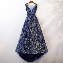 Dressv элегантное темно-синее вечернее платье с v-образным вырезом, ТРАПЕЦИЕВИДНОЕ платье без рукавов на молнии, длина до пола, для свадебной вечеринки, официальное вечернее платье es