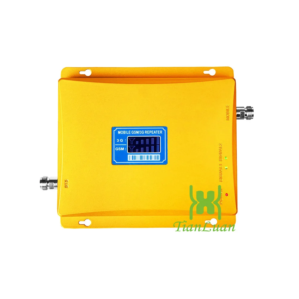 TianLuan Cellular Signal Booster Mobile Phone Signal Repeater 2G 3G GSM 900MHz W-CDMA 2100MHz Signal Amplifier with Power Supply