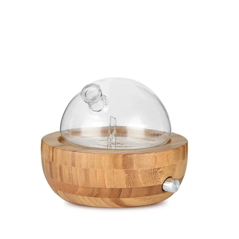 

Bamboo Glass Essential Oil Nebulizer Aromatherapy Diffuser Humidifier Low Noise Mist Control Timer Control Humidifiers EU Plug