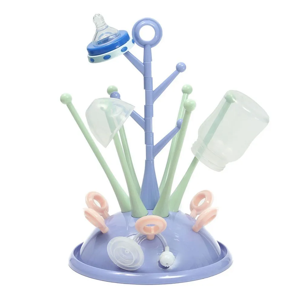 

Cute Tree Shape Baby Bottle Dryer Feeding Bottle Drying Rack Drainer Storage Shelf PP+ABS Healthy Baby Bottles Drying Rack