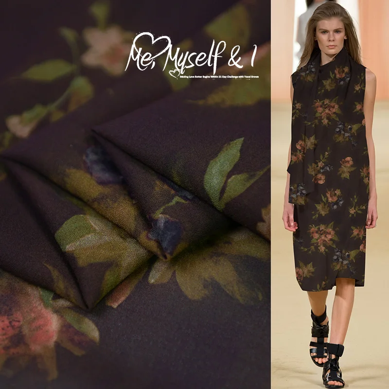 

19 New Spring&summer 140cm Wide 20momme 100% Silk Jian Hong Crepe Fabric for Women Cheongsam Dress Cloth for Diy Sewing Sale