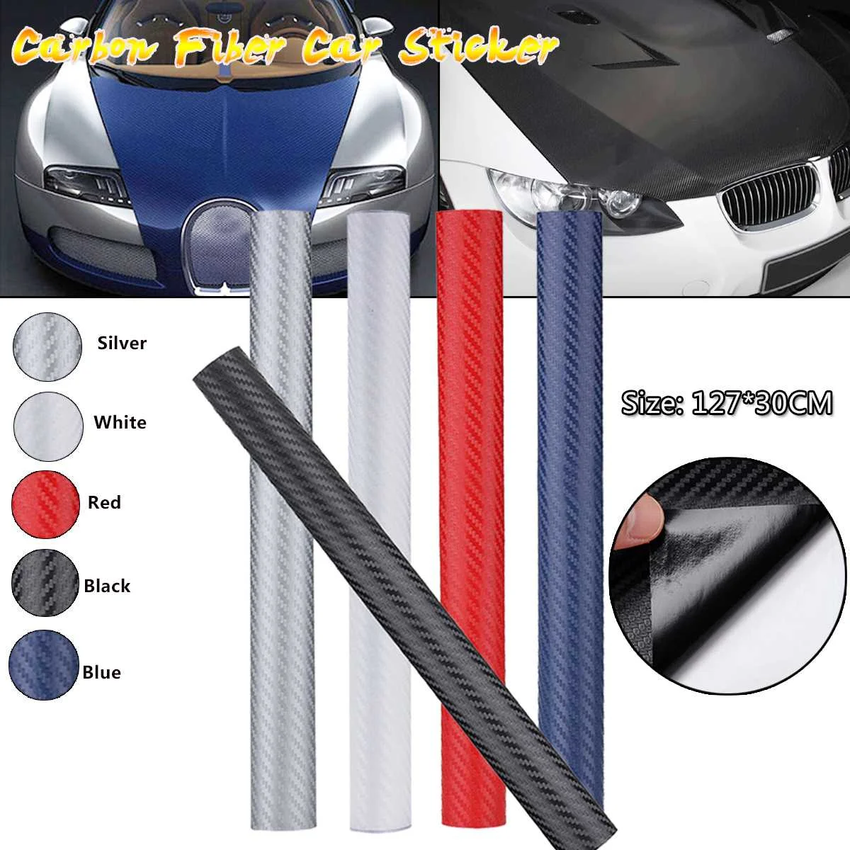 

Universal 3D Carbon Fiber Vinyl Wrap Sheet Roll Film Car Wrap Decal Stickers For Auto Motorcycle Mobile Phone Laptop