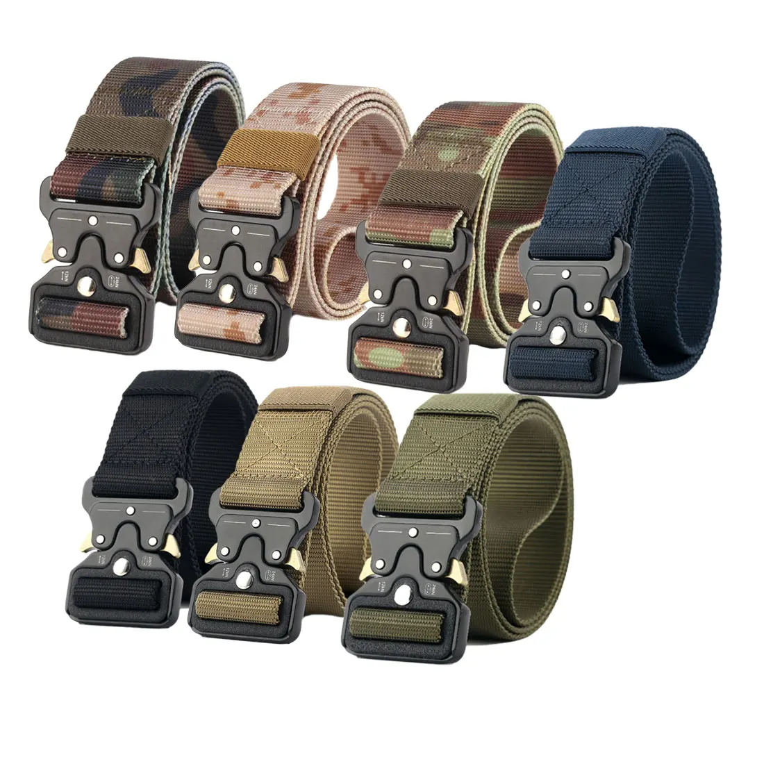 

New Adjustable Heavy Duty Training Waist Belt Tactical Belts Nylon Military Waist Belt with Metal Buckle Hunting Accessories