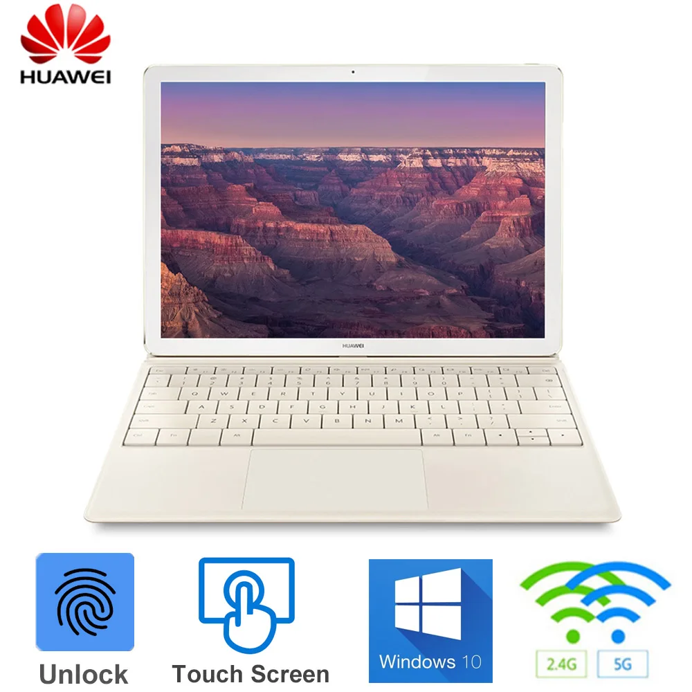 HUAWEI MateBook E 2 в 1 Tablet PC 12 дюймов Windows 10 Intel Core M3 7Y30 Двойной Wi-Fi 2,4 ГГц 5,0 GHz 4 GB 128 GB ноутбуки 2160X1440