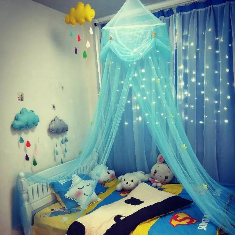 

Fantasy Kids Crib Netting Pink Circular Bed Valance Bed Tent Moustiquaire Princess Kids Girls Round Mosquito Net for Children