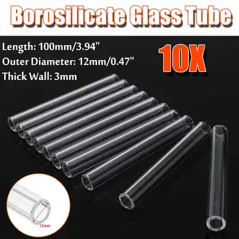 

10Pcs Wholesale Wall Borosilicate Glass Blowing Tube Transparent Glass Tubes School Laboratory Supplies Pipette Mixer 100x12x3mm
