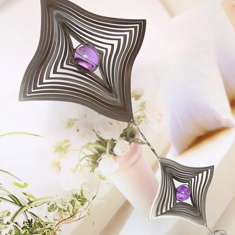 

3D Metal Hanging Wind Spinner/Wind Chime Rotating Garden Sculpture Decor