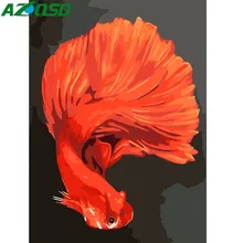 AZQSD картина маслом по номерам рыба Ручная роспись холст настенные картины Современные DIY животные настенные художественные украшения дома YHGC134