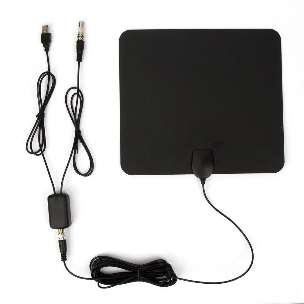 LumiParty 300 Miles tv Antenna Ultra Thin Flat Indoor TV Antenna With