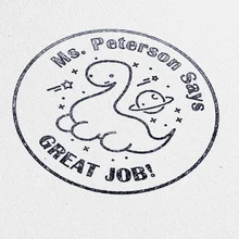 Динозавр отличная работа печать учителя персонализированные пользовательские штамп с именем самописание для подарка школы assessment-T005