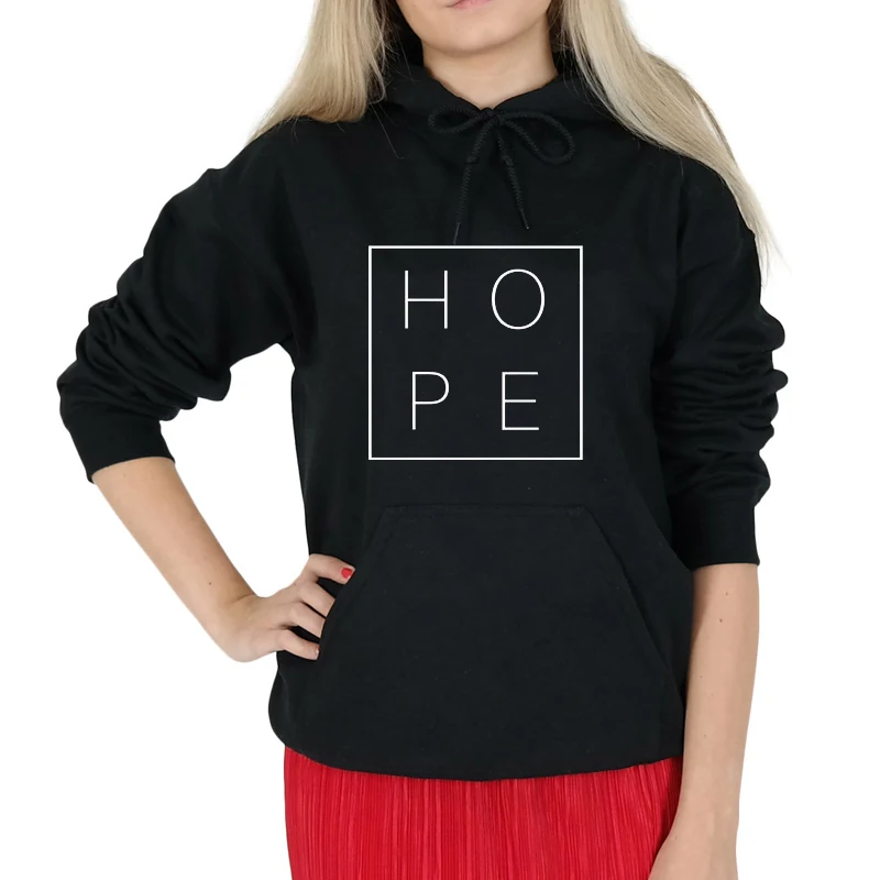

Hope Print Hoodies Women Kawaii Harajuku Hooded Sweatshirt Spring Autumn Long Sleeve Pullovers Christian Tops Drop Shipping