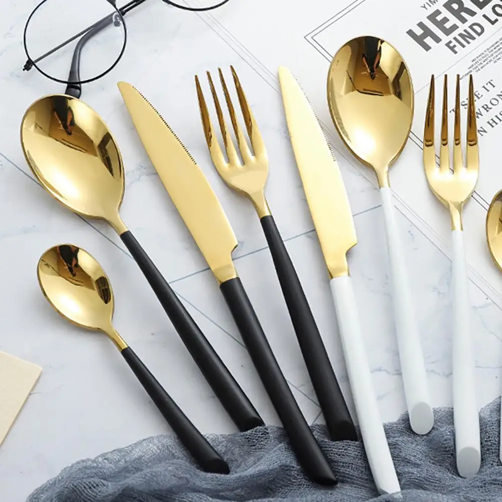 4Pcs Portable Stainless Steel Cutlery Sets Home Restaurant Knife Fork Spoon Dinnerware Set Travel Tableware Kitchen Dining Tool 4Pcs Portable Stainless Steel Cutlery Sets Home Restaurant Knife Fork Spoon Dinnerware Set Travel Tableware Kitchen Dining Tool