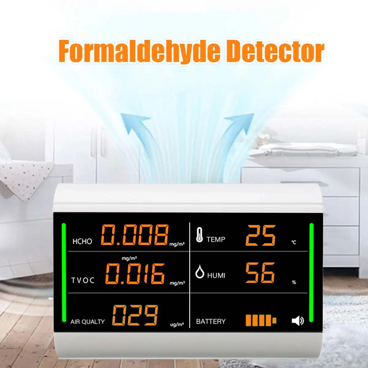 

Formaldehyde Testing Tool Home Air Quality Detector Tester Digital Screen USB TVOC HCHO Benzene/Dust/Temperature/Humidity Meter