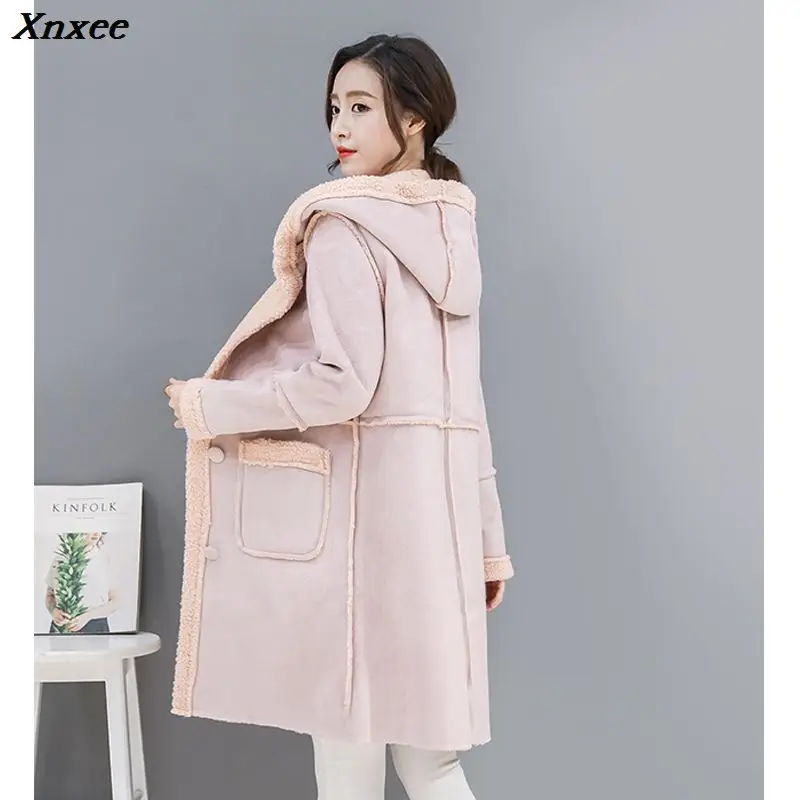Xnxee пальто из искусственного меха женская зимняя куртка повседневные толстовки с длинным рукавом из овечьей шерсти пальто женское пальто размера плюс 3XL