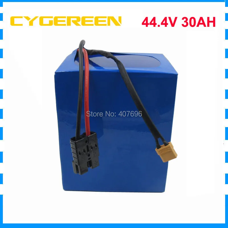 

Free customs duty 44.4V 12S 2000W lithium ion scooter battery 44V 30AH electric bike battery with 50A BMS 50.4V 5A Charger