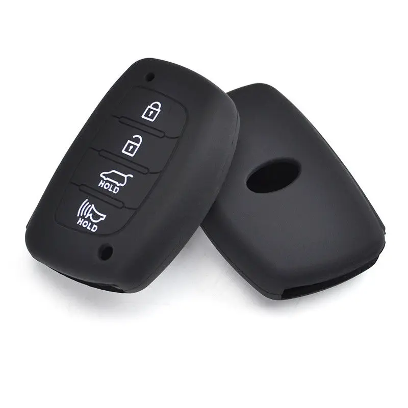 

4 Button Silicone Car Key Case Cover Dedicated Key Protector For Hyundai Elantra 13-18 Sonata 15-18 Tucson 14-18 i40 11-18