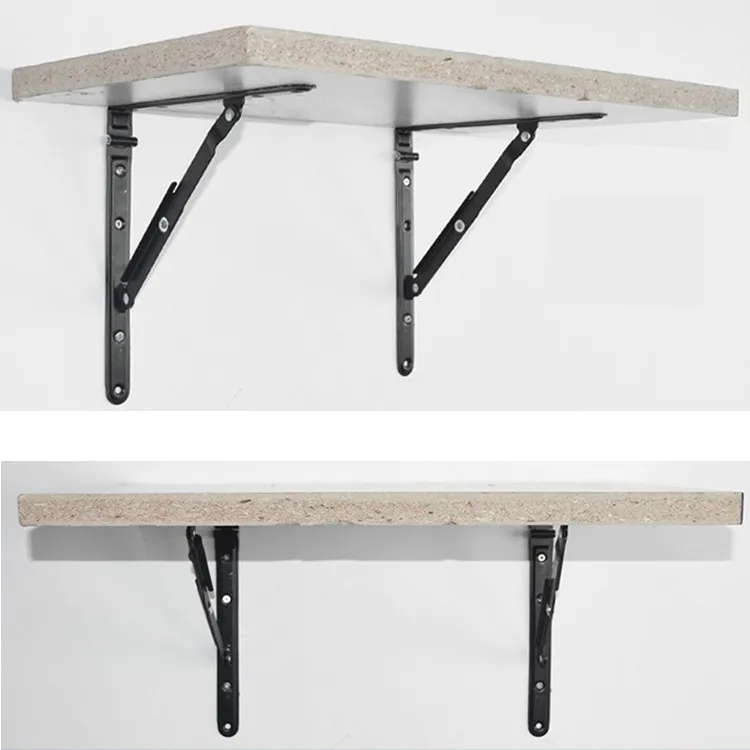 Multipurpose Folding Shelf Bench Table Support Bracket Black Iron