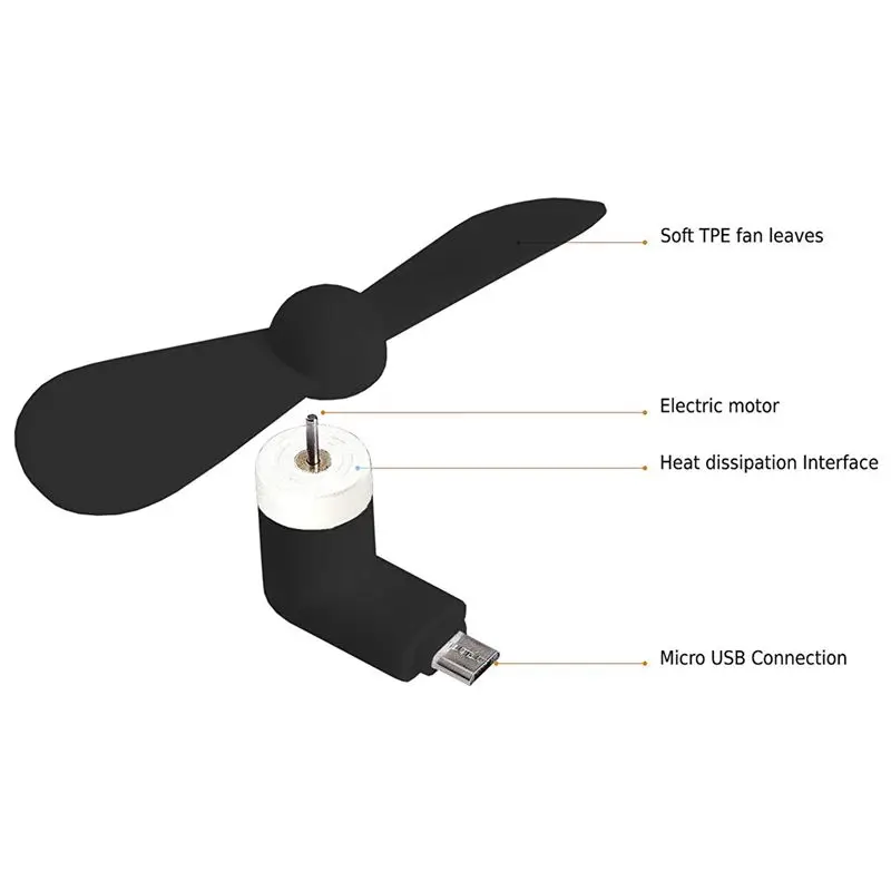 Микро USB порт вентилятор мини Гибкий для телефона Android Samsung LG HTC HUIWEI