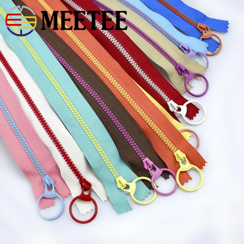 10 шт. Meetee 15 40 см 3 # закрытый конец пластиковые застежки молнии вытяжное кольцо на